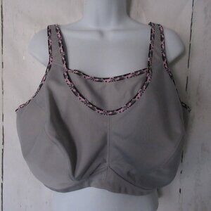 Glamorise Sport Bra 50DD Gray Sports Running Active Yoga Wireless
